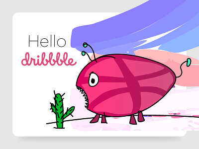 Hungry Dribbble cactus debut dribbble first illustration monster shot