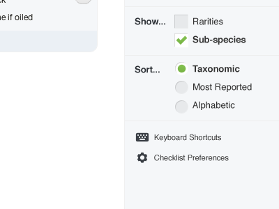 Sidebar Filters - checkbox / radiobutton style checkboxes filtering radio buttons sorting