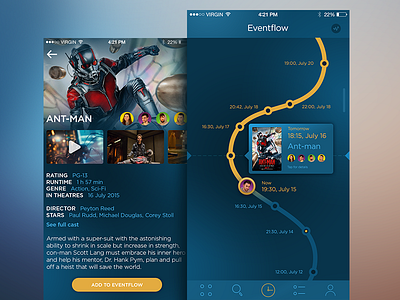 Eventflow App appdesign feed flat interface material mobile socialnetwork ui ukraine ux