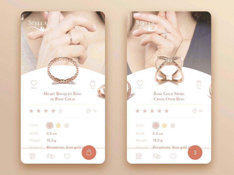 Jewelry E-Сommerce Application animation e-commerce flat ios jewellery jewelry motion design ui ukraine ux
