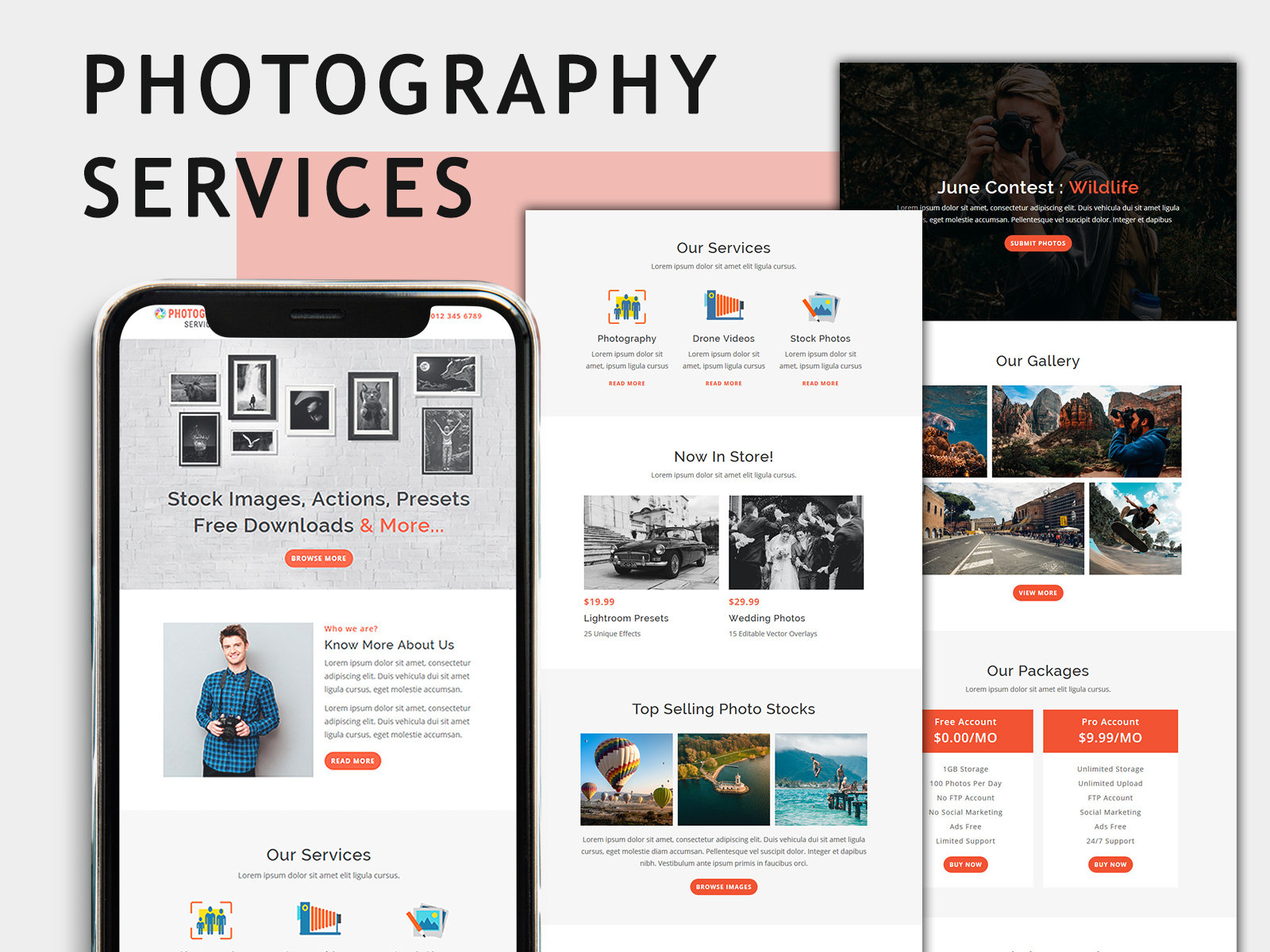 Photography Services Email Template by Pennyblack Templates on Dribbble