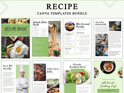 Recipe Canva Templates Bundle canva canva builder canva design canva planner canva template canva templates pennyblack pennyblack templates planner recipe recipe ebook recipe planner responsive