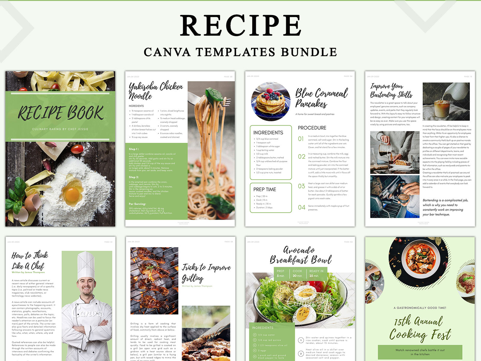 Recipe Canva Templates Bundle By Pennyblack Templates On Dribbble