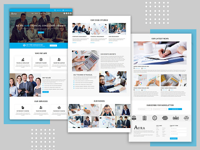 Aura Landing Page business consulting corporate digital agencies landing page landing page concept landing page design landing page ui landing pages marketing pennyblack pennyblack templates responsive