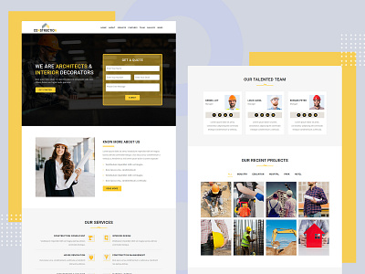 Construction Landing Page architecture and architect builders building construction construction agency construction company engineering interior design landing page landing page concept landing page ui landing pages pennyblack pennyblack templates real estate renovation responsive