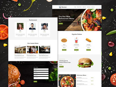 Delicious Restaurant Landing Page bar burger burger shop cafe coffee bar coffee shop hotel hotel booking html template landing page landing page design landingpage pennyblack pennyblack templates pizza restaurant