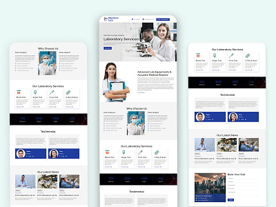 Medical Lab Landing Page Template clinic diagnosis health care html template lab test laboratory landing page landing page design landingpage marketing medical care medical checkup medical diagnosis medical lab medical test pennyblack pennyblack templates responsive scan x ray