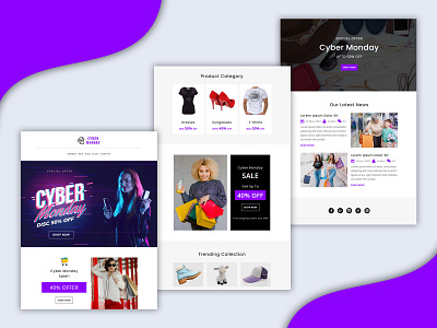 Cyber Monday Email Template email templates mailchimp marketing newsletters pennyblack pennyblack templates responsive stampready