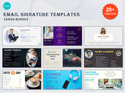 Email Signature Templates Canva Bundle canva templates email signature email signature templates email templates newsletters pennyblack pennyblack templates