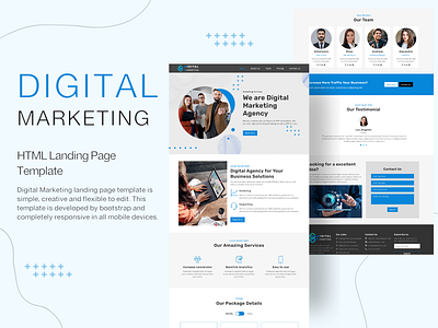 Digital Marketing – HTML Landing Page Template digital marketing html landing page social media marketing templates