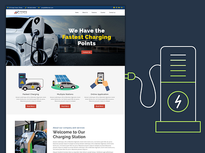Charging Station – HTML Landing Page Template charging station html landing page html templates responsive layout