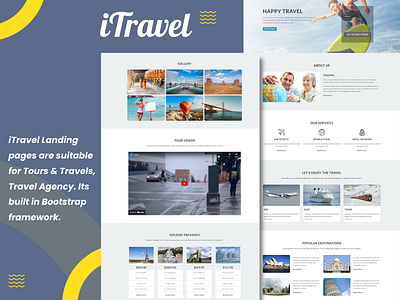 iTravel – Html Landing Page Template html landing page responsive page travel agency