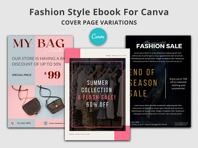 Fashion Style Ebook Canva Templates Bundle canva app canva challange canva designer canva templates fashion