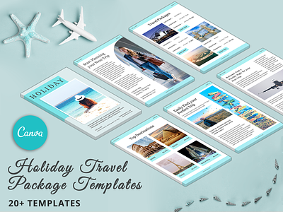Holiday Travel Package – Canva Templates Bundle canva app canva challenge canva designer canva template holiday holiday travel