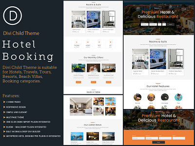 Hotel Booking – Divi Child Theme booking categories. divi divi child theme divi designer divi theme hotel booking template responsive