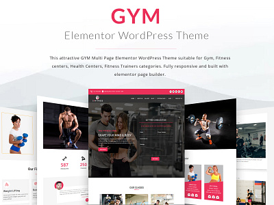 GYM – Elementor WordPress Theme fitness trainers categories gym theme wordpress wordpress design wordpress theme