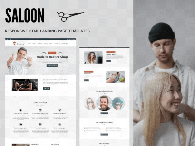 SALOON – Responsive HTML Landing Page Templates