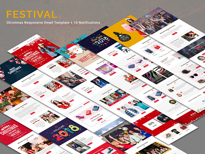 Festival – Christmas Responsive Email Templates campaign monitor email templates festival sales mailchimp mailster newsletters offers responsive simple stampready web design