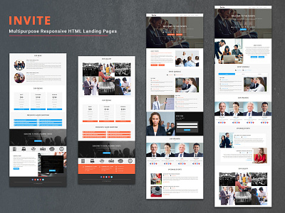 INVITE - Multipurpose Responsive HTML Landing Pages business clean conference consulting corporate events html landing page meetings modern responsive simple