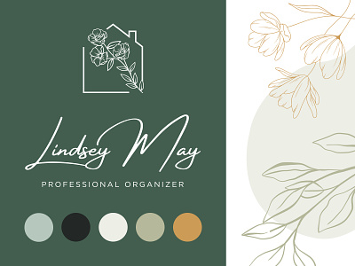 Lindsey May - Professional Organizer branding business design flowers green house logo magnolia orange organizer professional