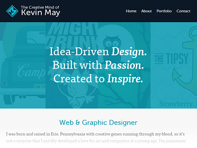 Portfolio Website Redesign kevin may personal portfolio redesign website