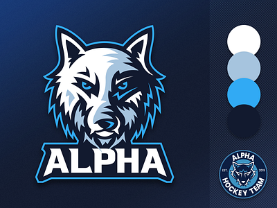Alpha Hockey Team Rebranding alpha branding design hockey ice hockey jersery logo sport team sports team wolf