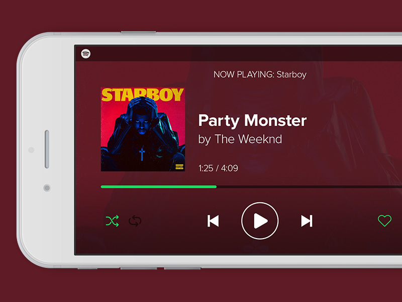 Mobile Spotify Landscape Redesign by Kevin May on Dribbble