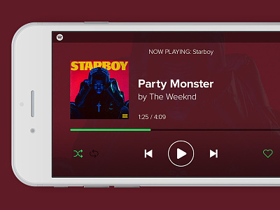 Mobile Spotify Landscape Redesign app controls design interface mobile music phone player redesign spotify ui