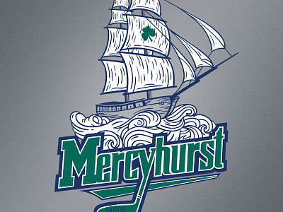Mercyhurst: Right The Ship erie hockey illustration mercyhurst right the ship shirt team