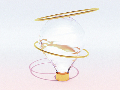 Water Drop 3d art gold learning pink rendering water drop