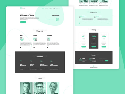 Tandy landing page agency design homepage landingpage template typography ui design ux webdesign website