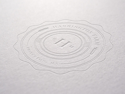 Harrington Farm Seal design letterpress seal wedding