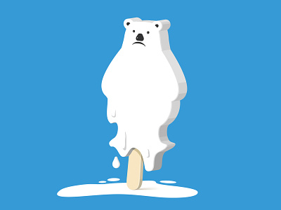 Melting Away global warming illustration polar bear popsicle wwf