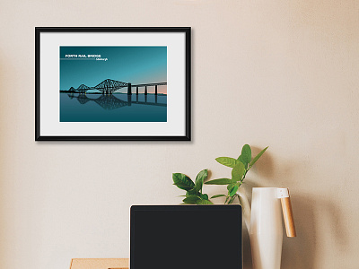 Forth Rail Bridge adobe bridge cartoon drawing edinburgh fife graphic design illustration illustrator mockup scotland vector