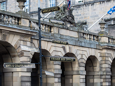 Edinburgh Fringe Street Events artworking branding close signs design edinburgh graphic design illustration signage street art street design wayfinding