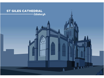 St Giles Cathedral colour design drawing edinburgh freelance graphic design illustration illustrator print design scotland vector