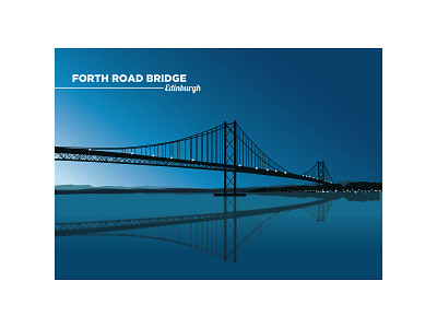 Forth Road Bridge artworking colour design drawing edinburgh freelance graphic design illustration illustrator print design scotland vector