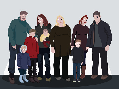 Family Portrait design drawing edinburgh freelance graphic design illustration illustrator print design scotland vector