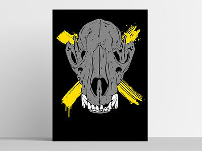 Lone Wolf art black digital grey illustration illustrator skull vector wolf yellow