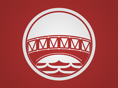 The Little Red Bridge bridge icon logo red type