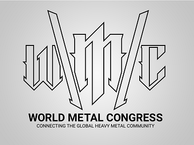 World Metal Congress congress creative design heavy metal icon logo metal rock world