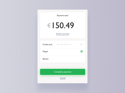 Daily UI Challenge #02 dailui payment ui