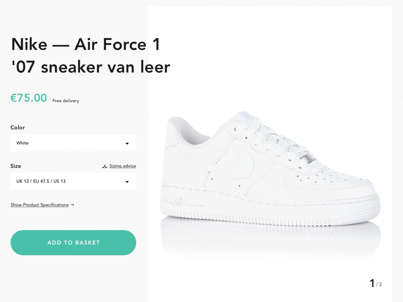 Daily UI Challenge #12 animation dailyui ecommerce pdp prototype