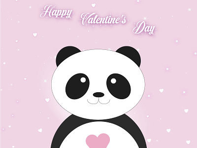Happy Valentine's Day dribbble happy heart illustration love panda party pink valentine day