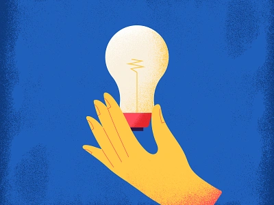 Innovation design flat hand icon idea illustration light lightbulb texture vector