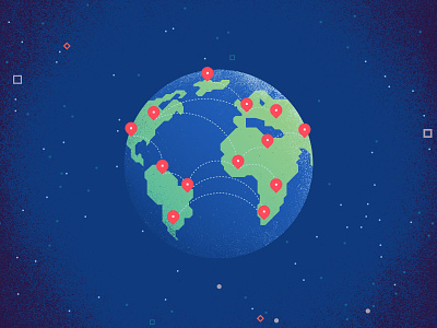 Locations design earth flat home icon illustration location map pin planet space star texture vector water