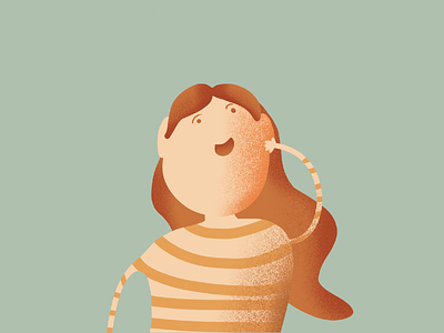 Day 3: Girl in wonder color daily daily 100 challenge dailychallenge design ginger girl green hair illustration minimalist orange procreate simple simplicity stripes vector