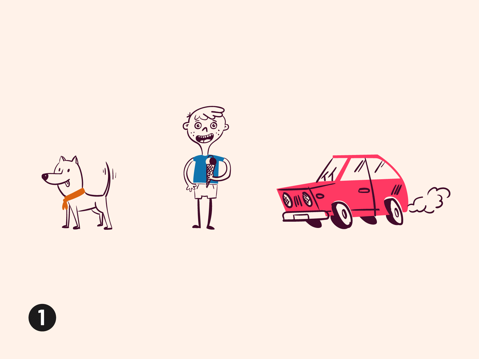 illustration style for kids car childrens illustration dog illustration kid vector