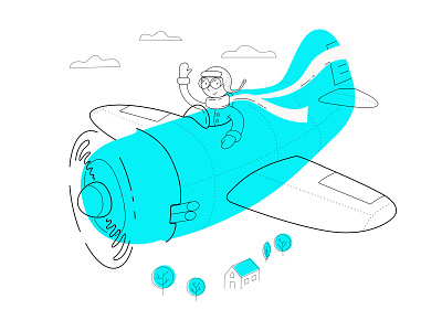 Hello hello illustration plane sky vector