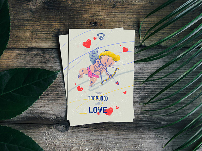 Valentine's day cupid design illustration love post card tooploox valentine card valentine day